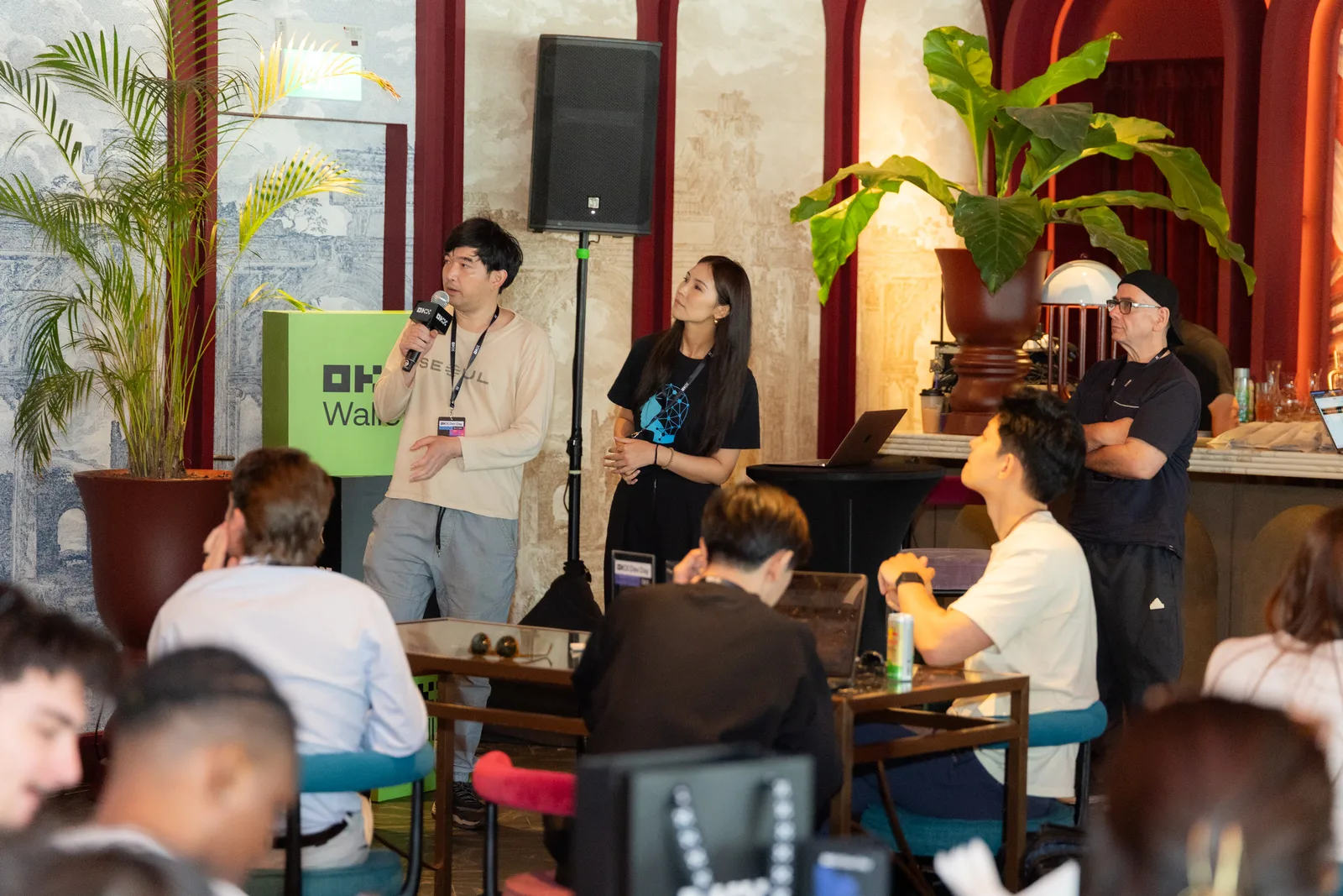 Teams presenting during the Flash collaboration track at OKX Dev Day